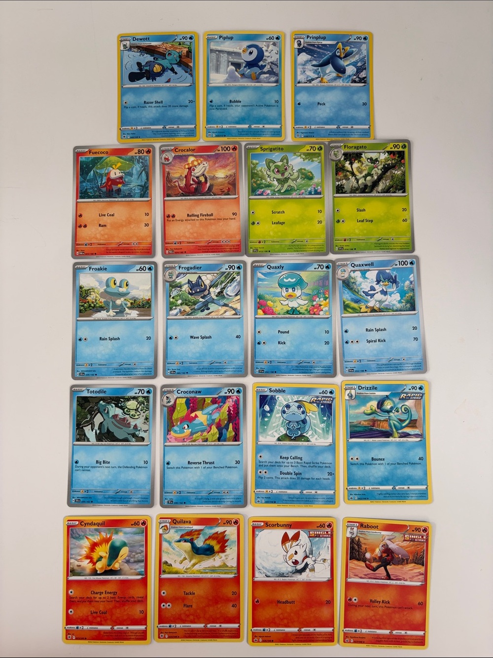 ⭐ Pokémon Starter Evolution Lot | Piplup Fuecoco Sprigatito Froakie Quaxly Sobbl